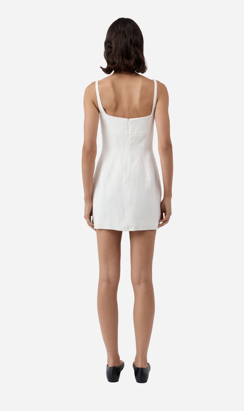 St Agni | Tailored Square Neck Mini Dress - Off White