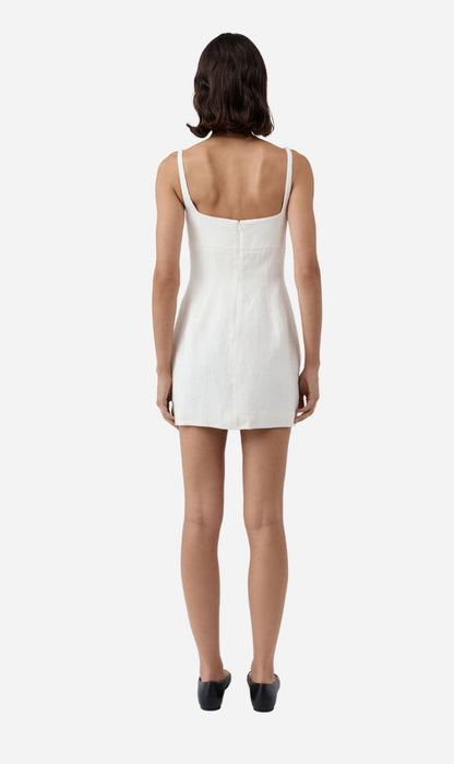 St Agni | Tailored Square Neck Mini Dress - Off White