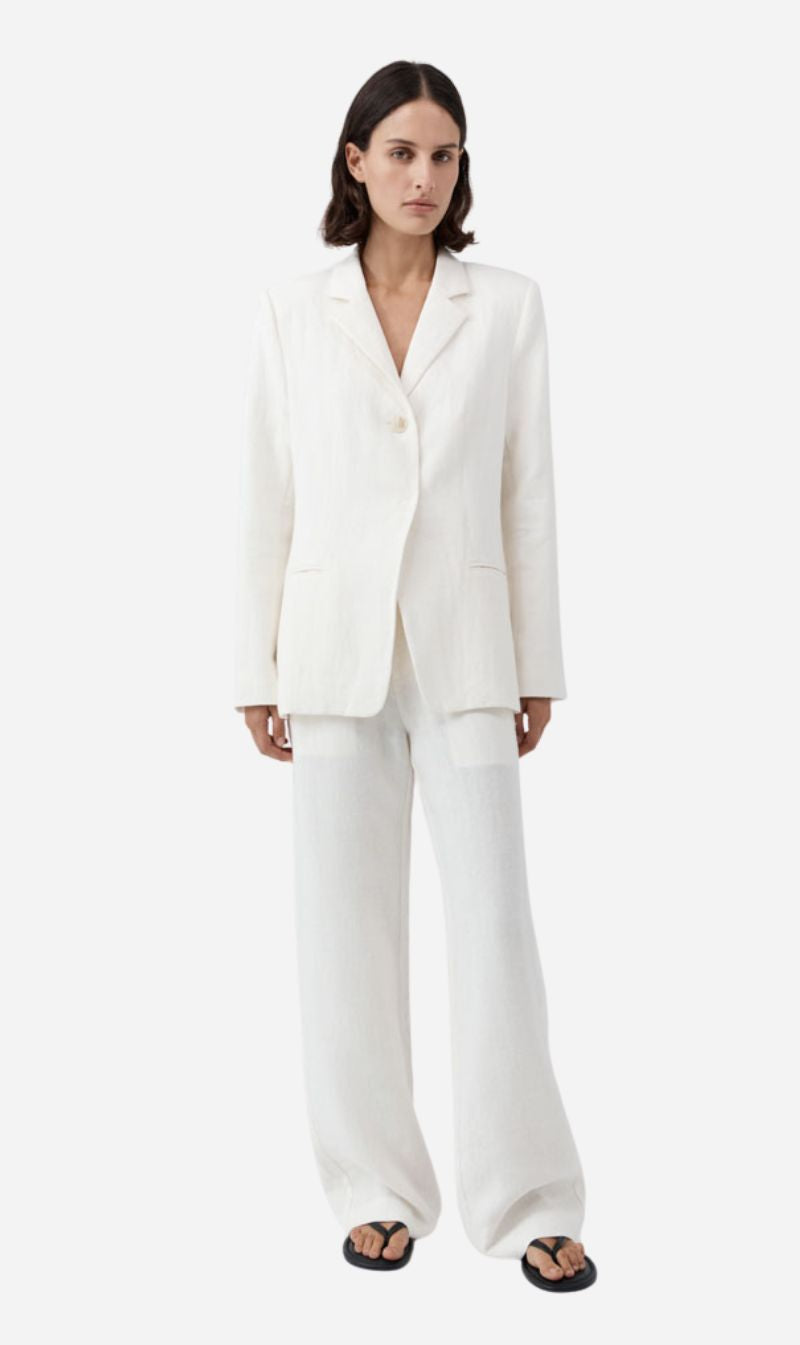 St Agni | 90s Linen Blazer - Off White