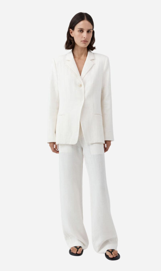 St Agni | 90s Linen Blazer - Off White