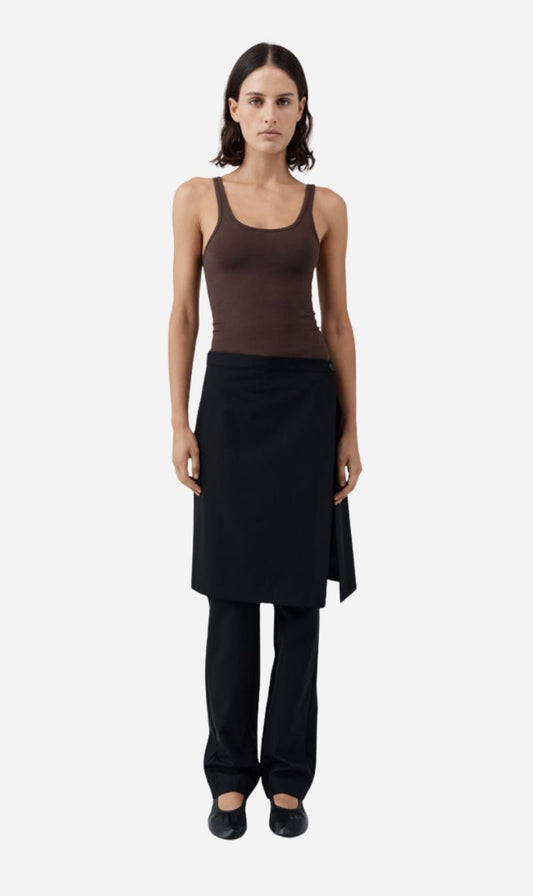 St Agni | Soft Jersey Slim Scoop Tank - Liqueur