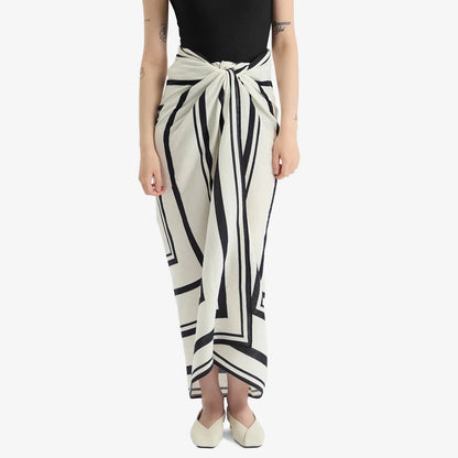Anine Bing | Eliza Sarong - Ivory & Black Monogram