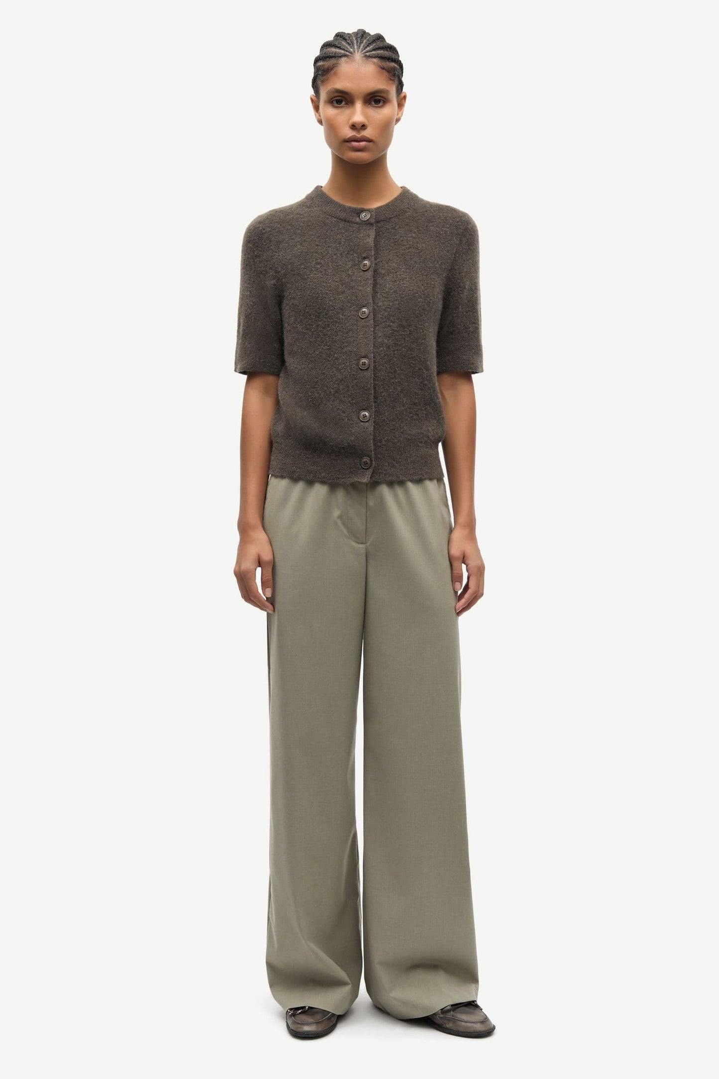 Samsoe Samsoe | Sanoura Short Sleeve Cardigan - Major Brown