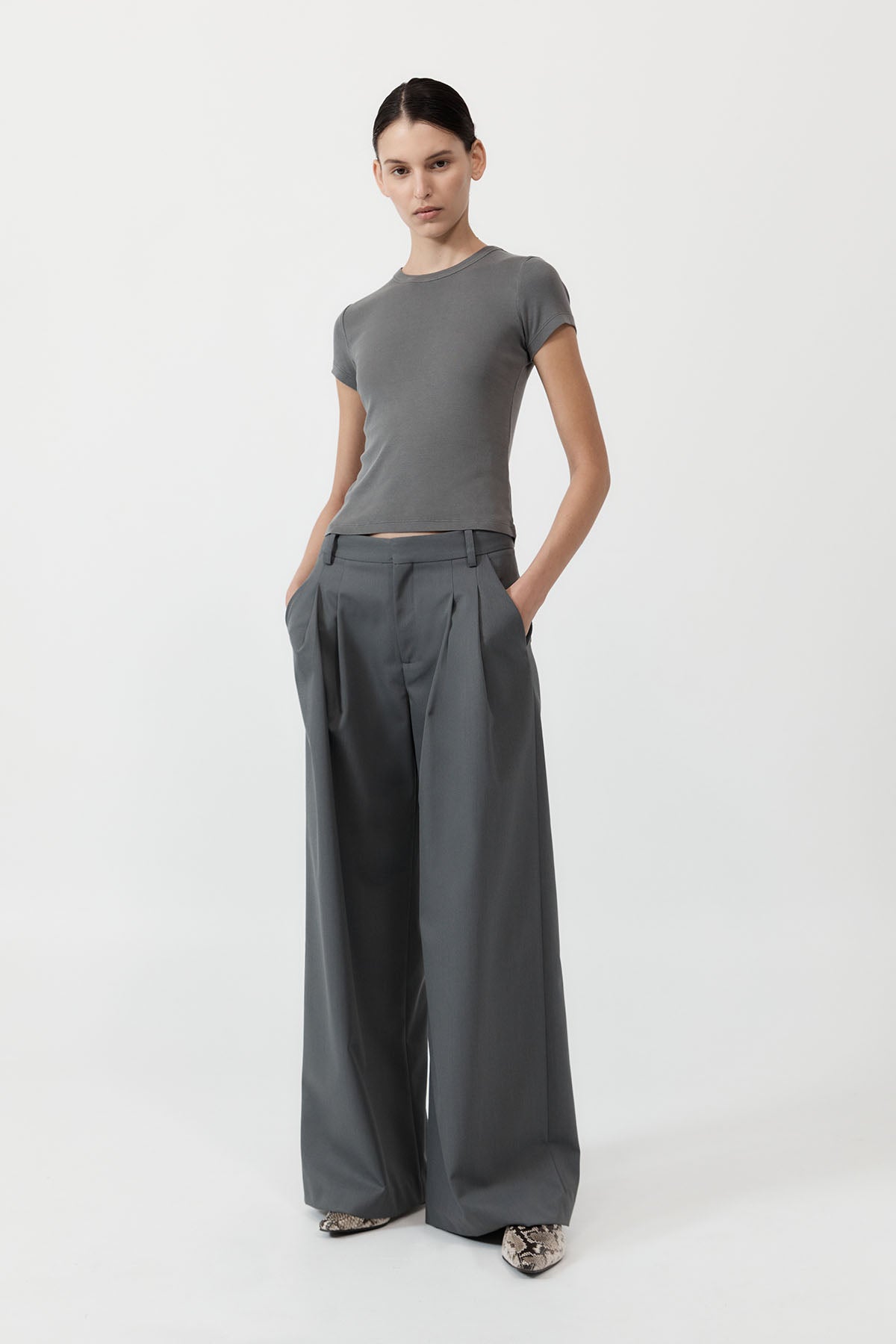 St Agni | Homme Pleat Pants - Pewter
