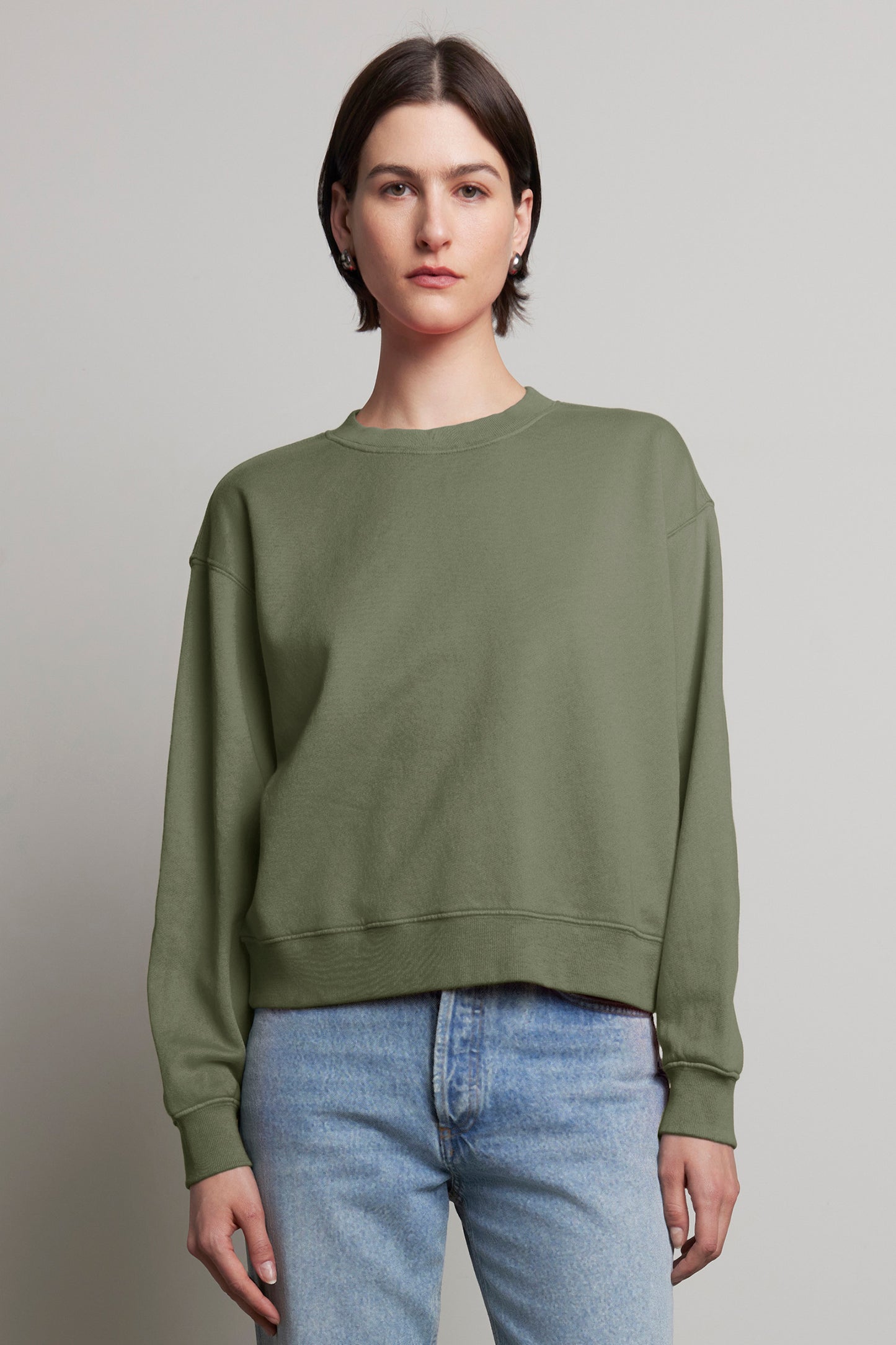 Velvet | Ynez Organic Cotton Sweater - Army