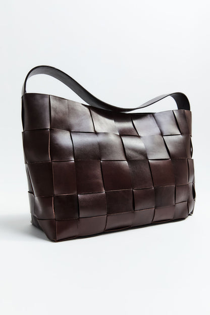 St Agni | Woven Large Tote - Choc