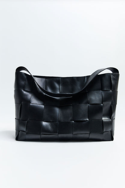 St Agni | Woven Large Tote - Black