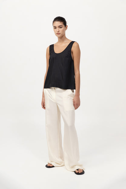 St Agni | Jordan Button Up Top - Black