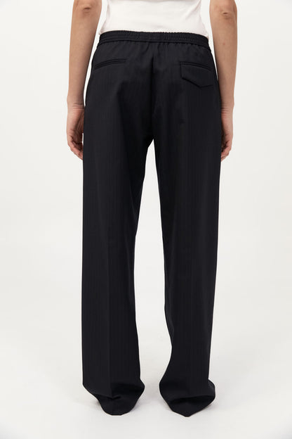 St Agni | Tailored Active Pants - Black Pinstripe