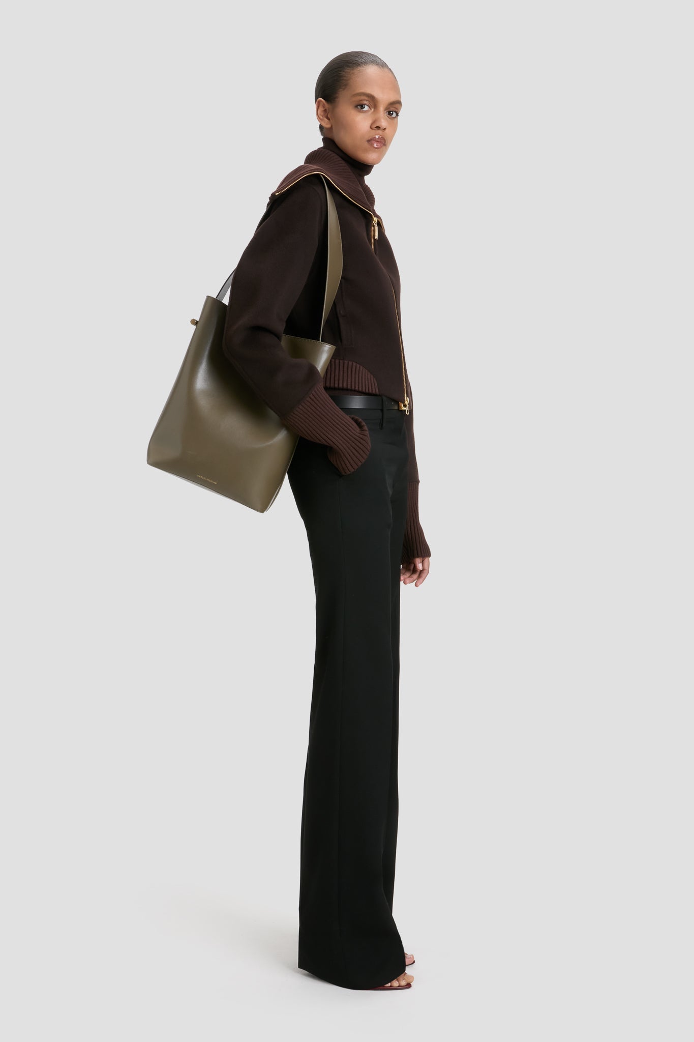 Victoria Beckham | The Dia Bucket Bag - Dark Khaki