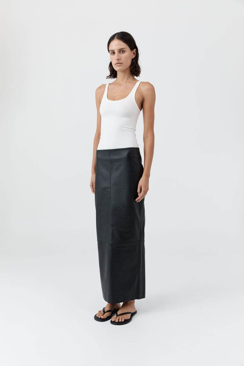 St Agni | Soft Jersey Slim Scoop Tank - White