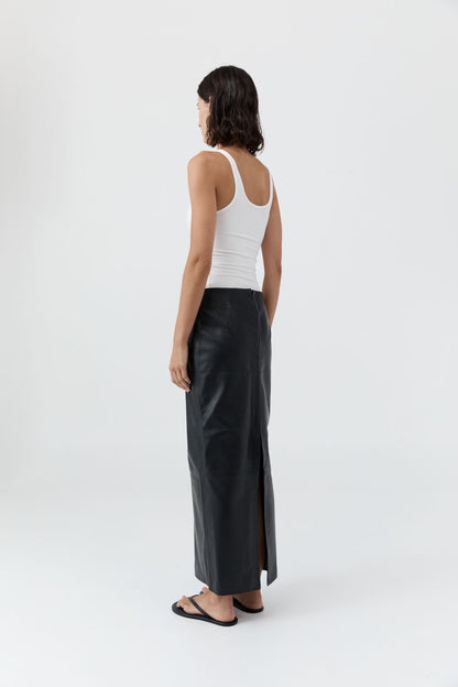 St Agni | Soft Jersey Slim Scoop Tank - White