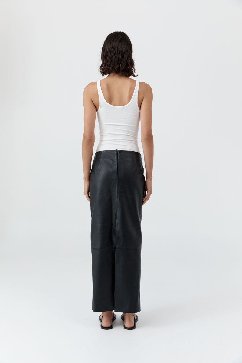 St Agni | Soft Jersey Slim Scoop Tank - White