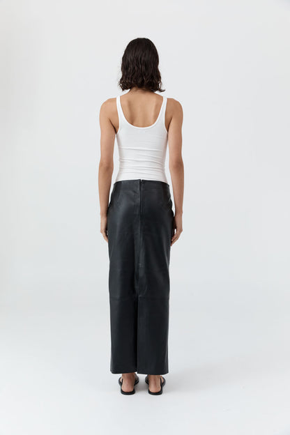 St Agni | Soft Jersey Slim Scoop Tank - White