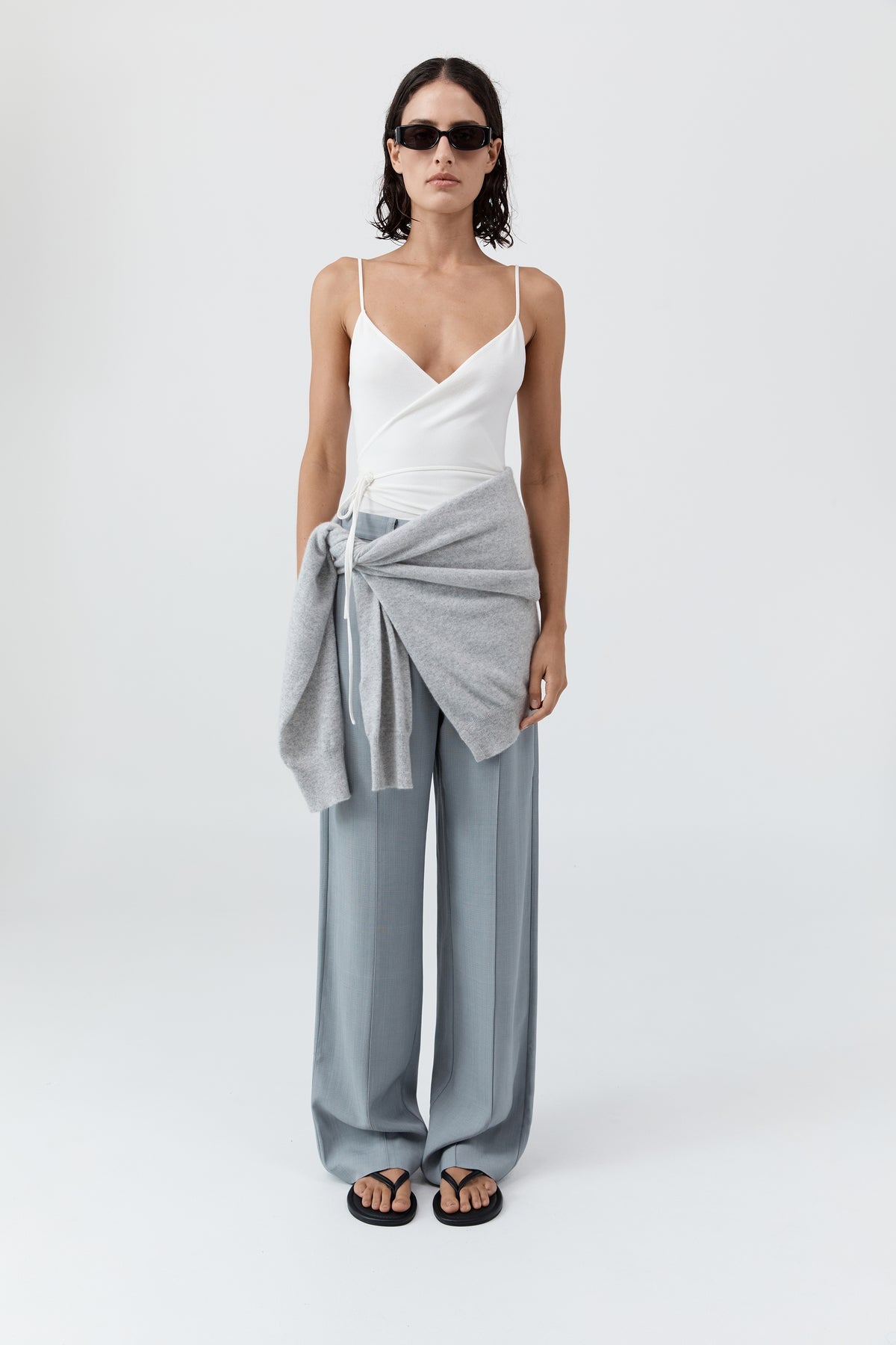 St Agni | Classic Pintuck Pants - Mist