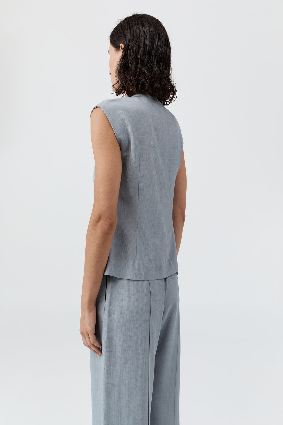 St Agni | Minimal Tailored Vest - Mist
