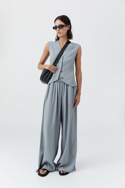 St Agni | Minimal Tailored Vest - Mist