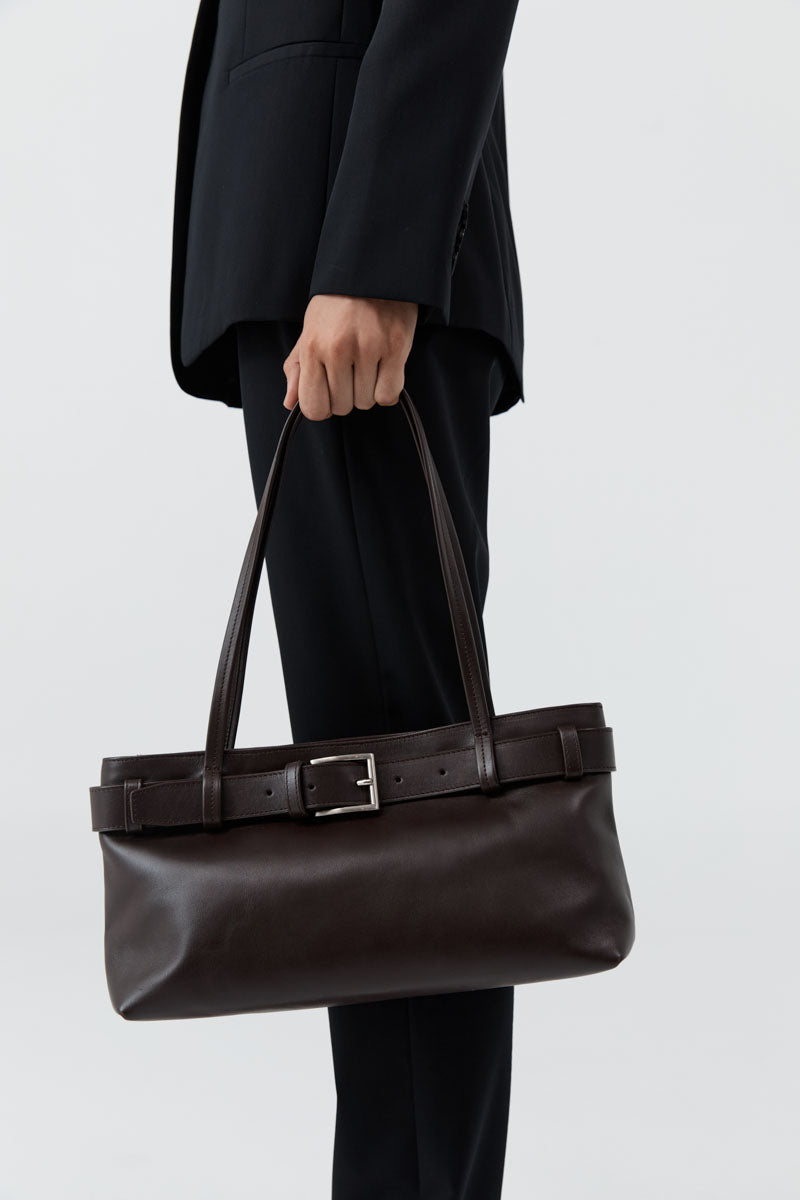 St Agni | Belt Detail Baguette - Coffee