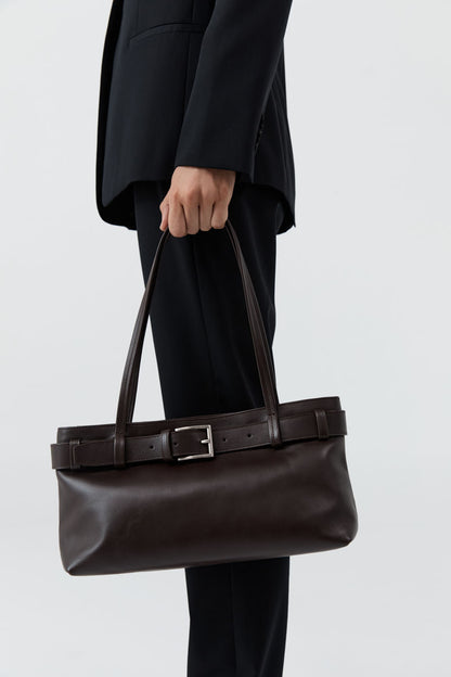 St Agni | Belt Detail Baguette - Coffee