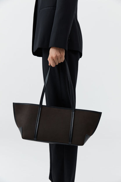 St Agni | Slim Bateau Tote - Coffee