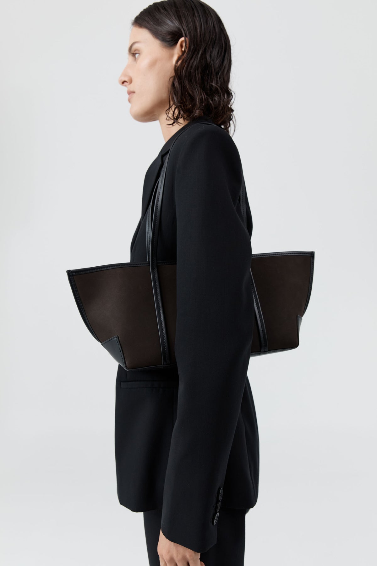 St Agni | Slim Bateau Tote - Coffee