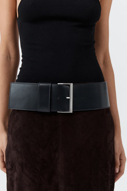 St Agni | Wide Classic Belt - Black