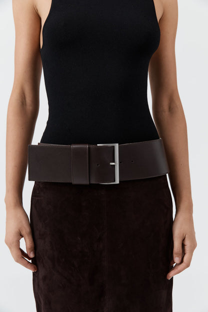 St Agni | Wide Classic Belt - Coffee