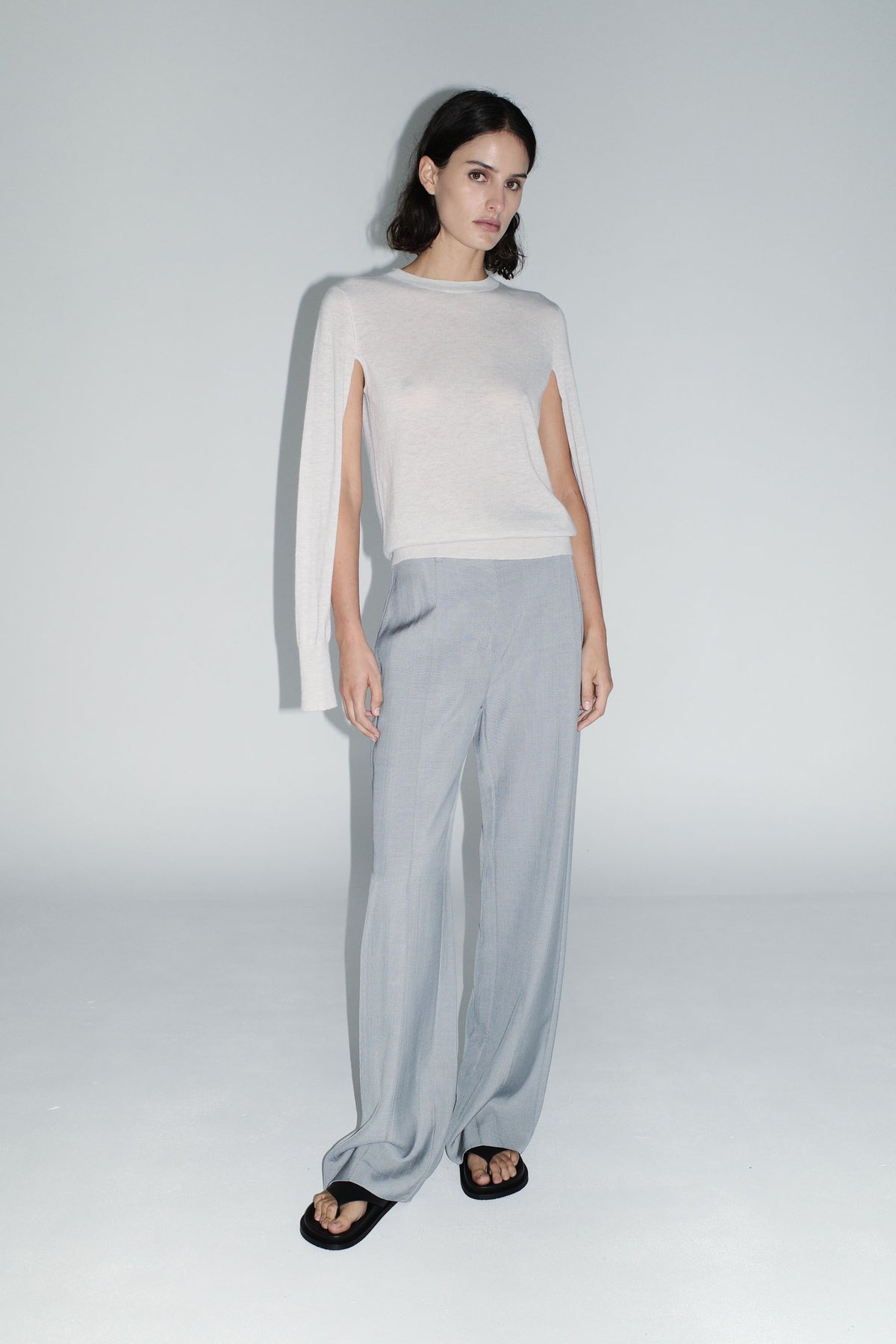 St Agni | Classic Pintuck Pants - Mist