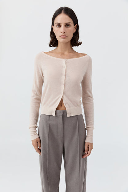 St Agni | Merino Wool Ballet Cardi - Powder