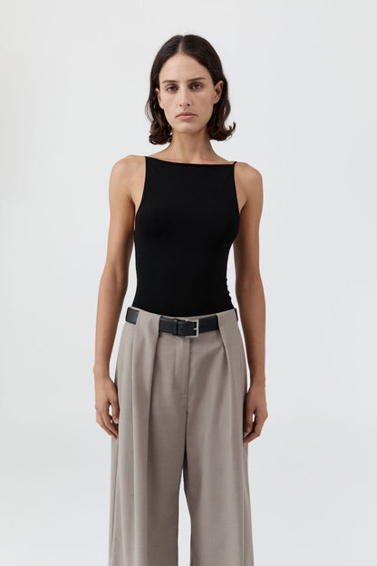 St Agni | Square Neck Top - Black