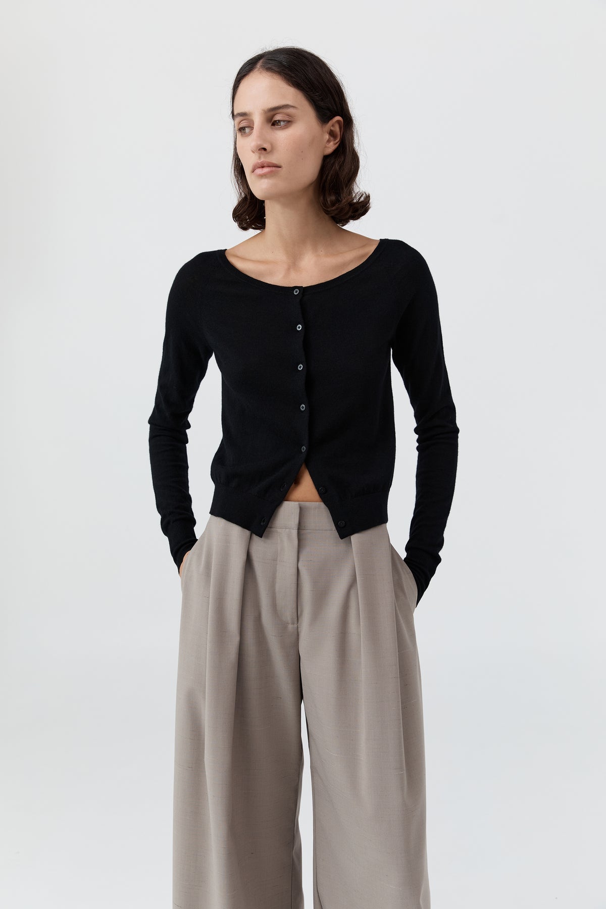 St Agni | Merino Wool Ballet Cardi - Black