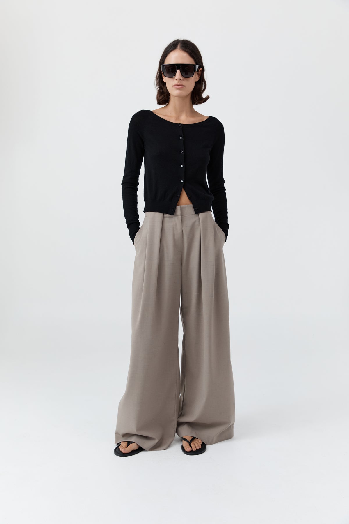 St Agni | Merino Wool Ballet Cardi - Black