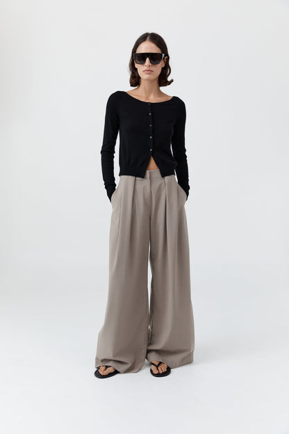 St Agni | Merino Wool Ballet Cardi - Black