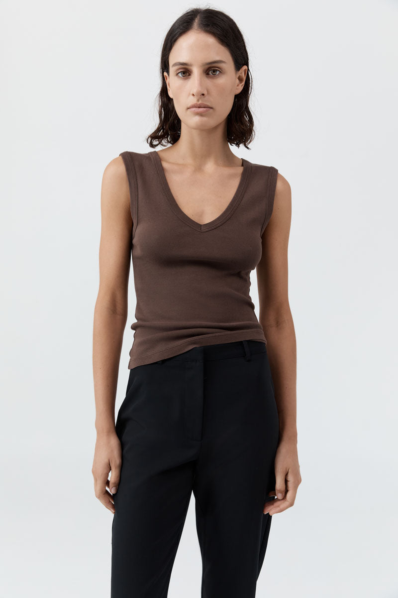 St Agni | Organic Cotton 90s Top - Fudge