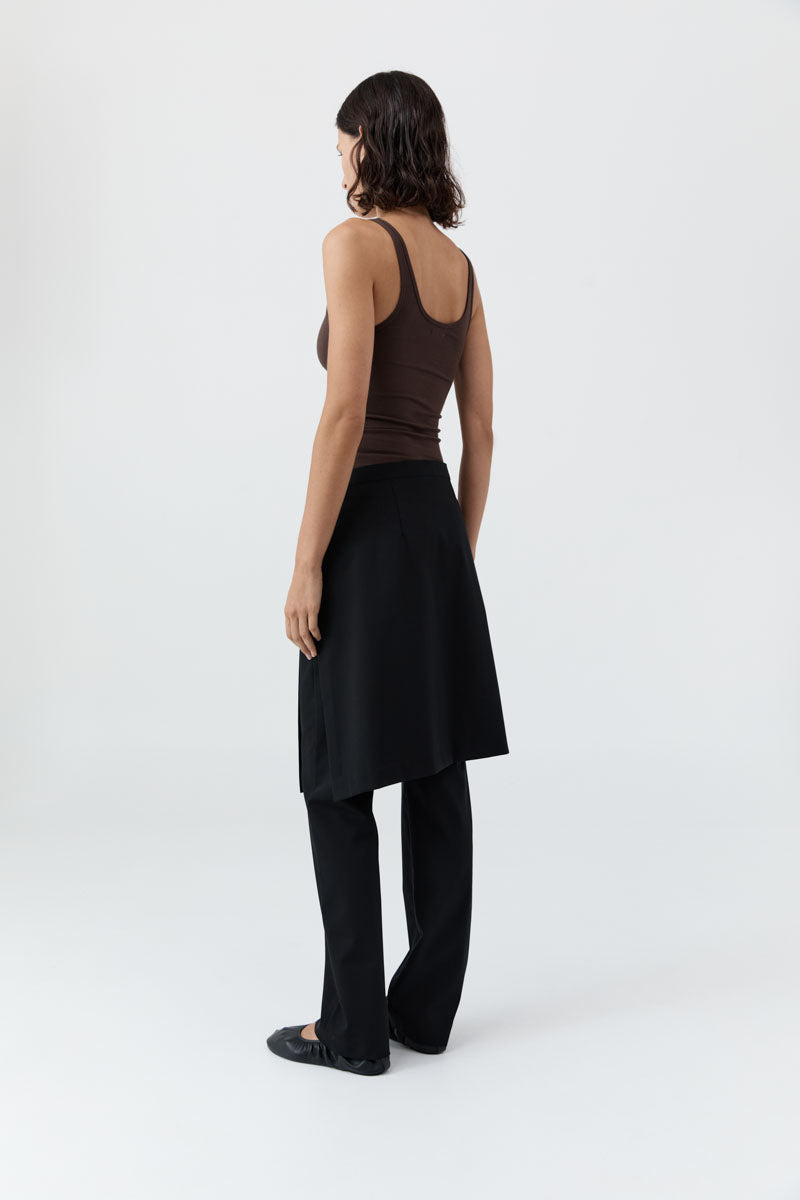 St Agni | Soft Jersey Slim Scoop Tank - Liqueur