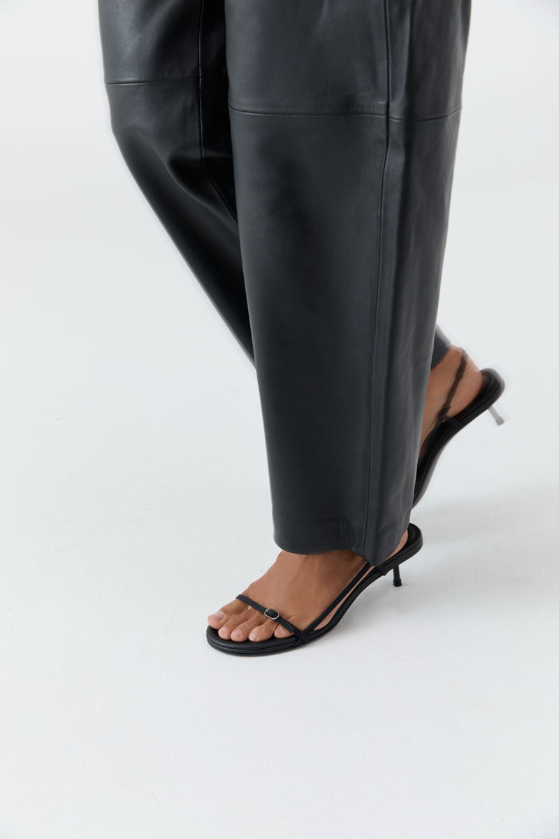 St Agni | Petit Belt Sling Back Heel - Black
