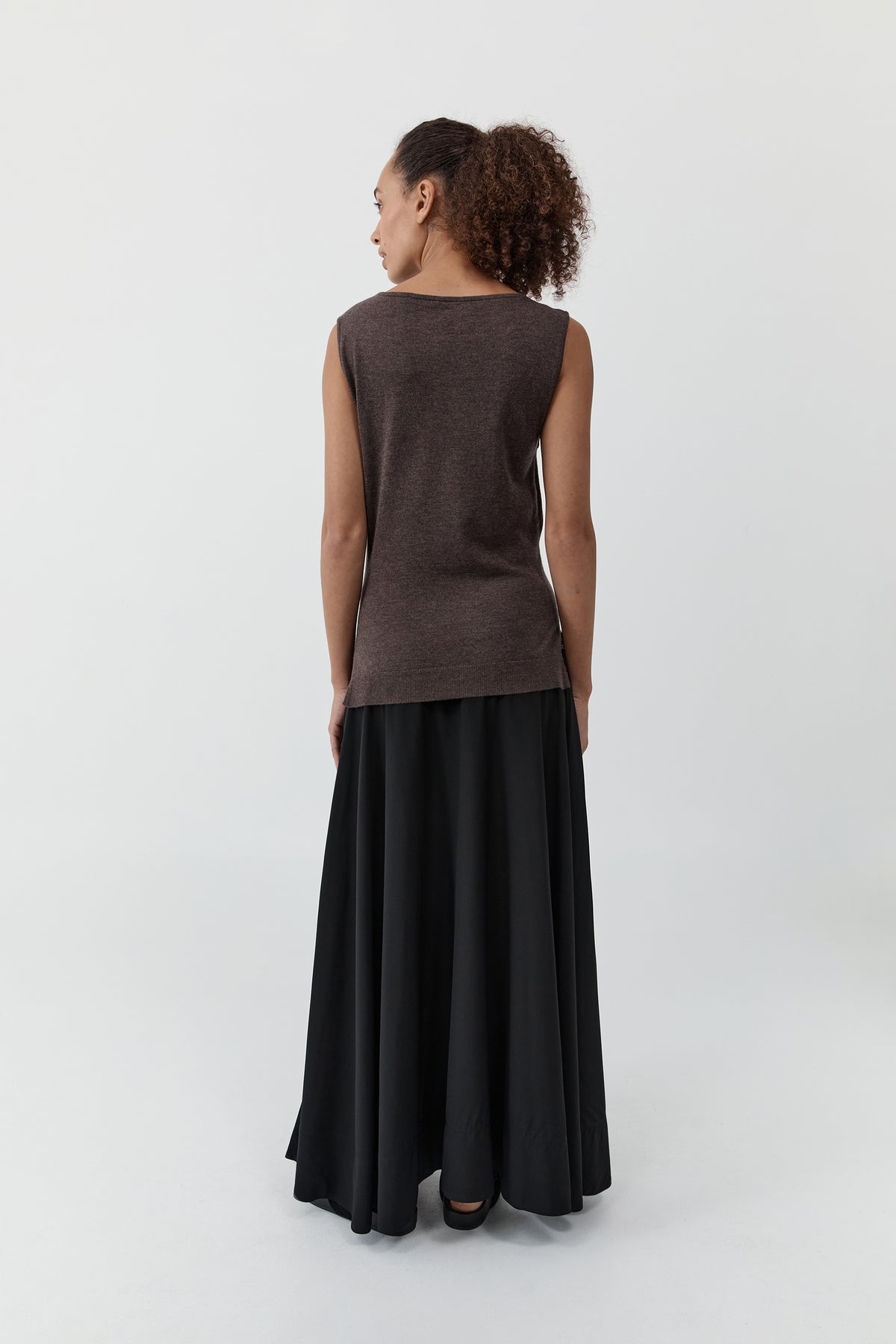St Agni | Fine Merino Tie Waist Top - Mulch
