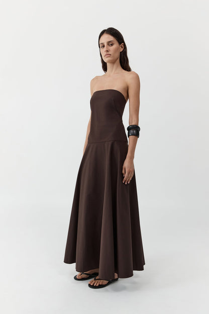 St Agni | Strapless Rouleau Dress - Bark