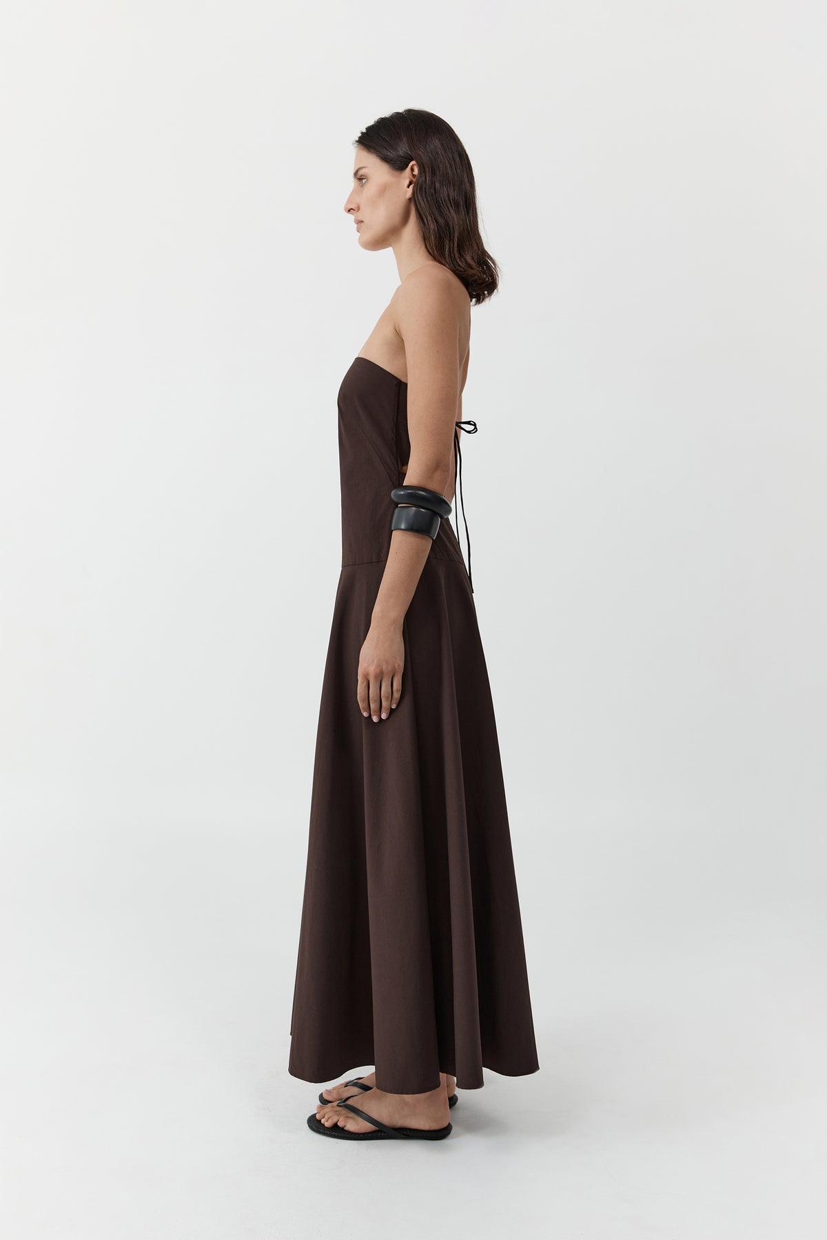 St Agni | Strapless Rouleau Dress - Bark