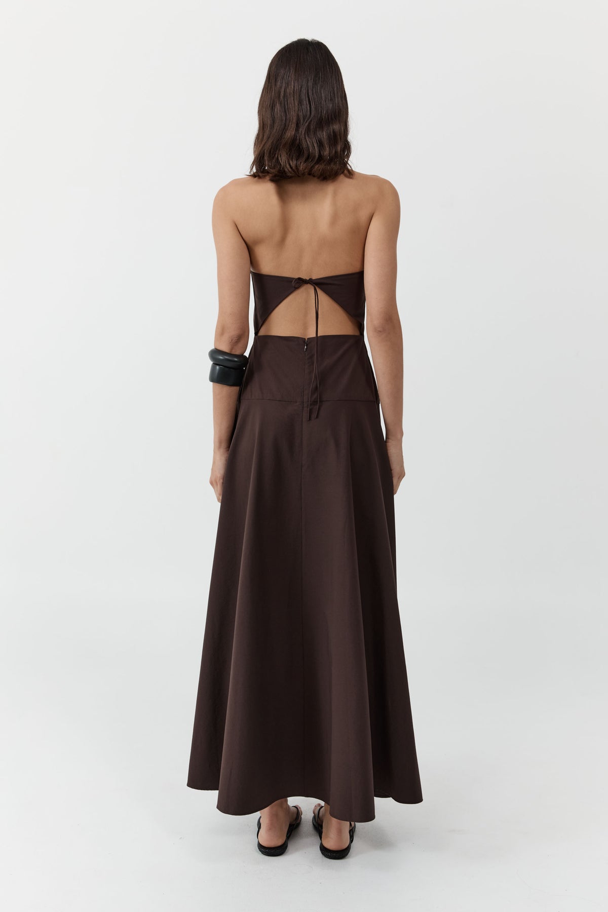 St Agni | Strapless Rouleau Dress - Bark