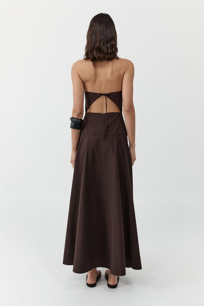 St Agni | Strapless Rouleau Dress - Bark