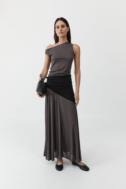St Agni | Fine Jersey Asymm Top - Soot