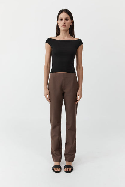 St Agni | Organic Cotton Off Shoulder Top - Black