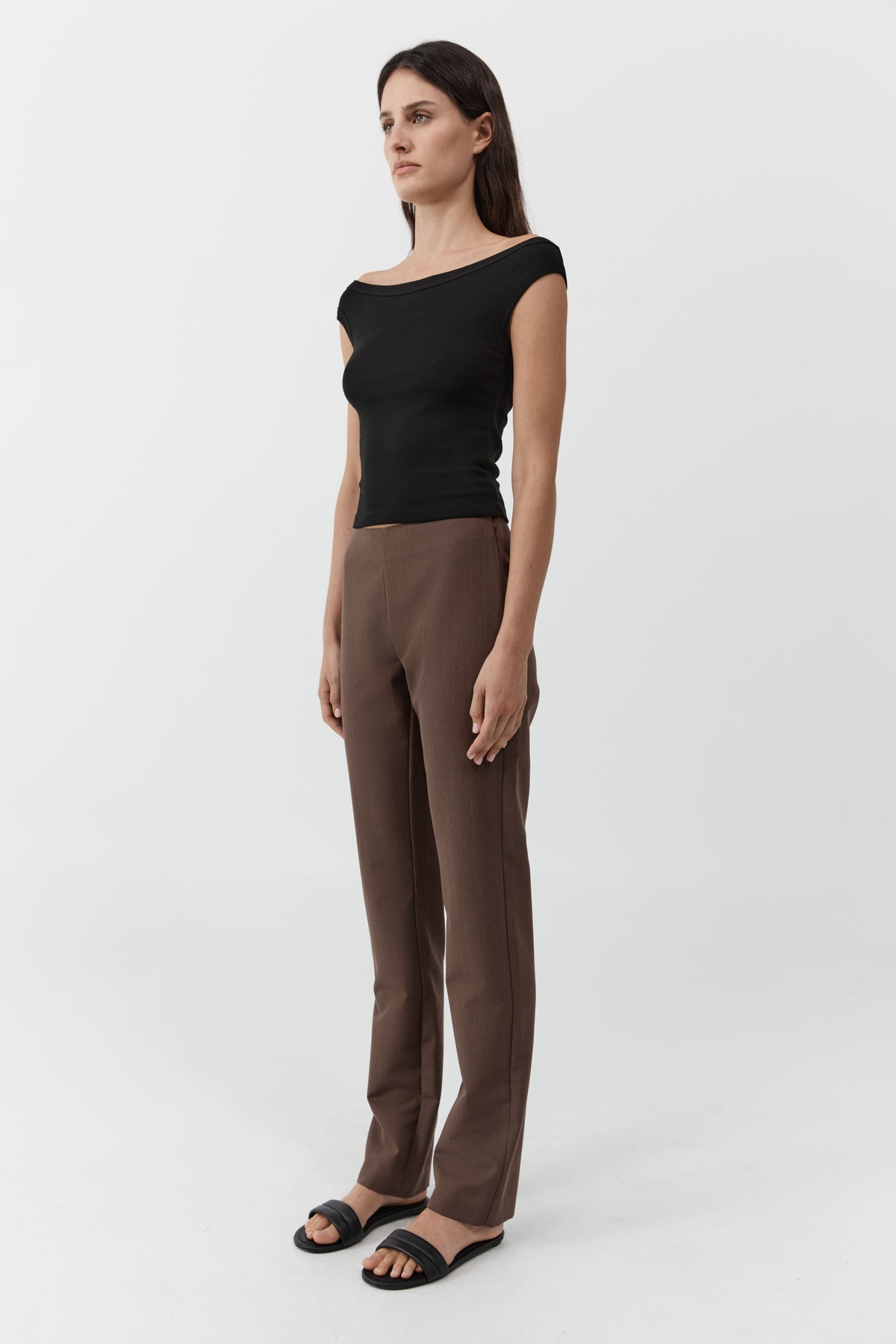 St Agni | Organic Cotton Off Shoulder Top - Black