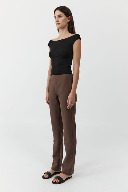 St Agni | Organic Cotton Off Shoulder Top - Black