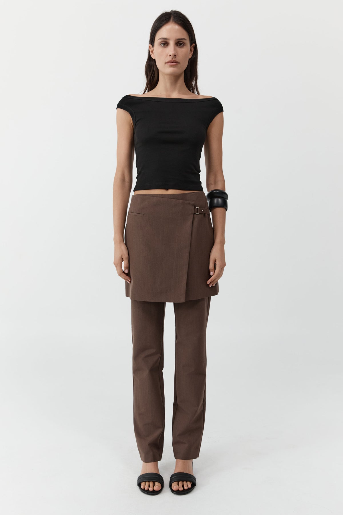 St Agni | Organic Cotton Off Shoulder Top - Black