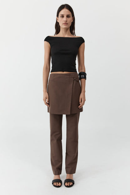 St Agni | Organic Cotton Off Shoulder Top - Black