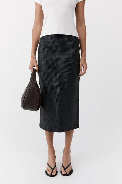 St Agni | Woven Large Bon Bon Bag - Coffee