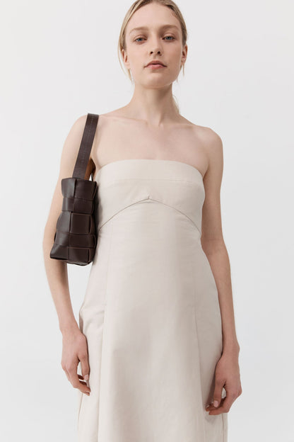 St Agni | Woven Mini Tote - Chocolate