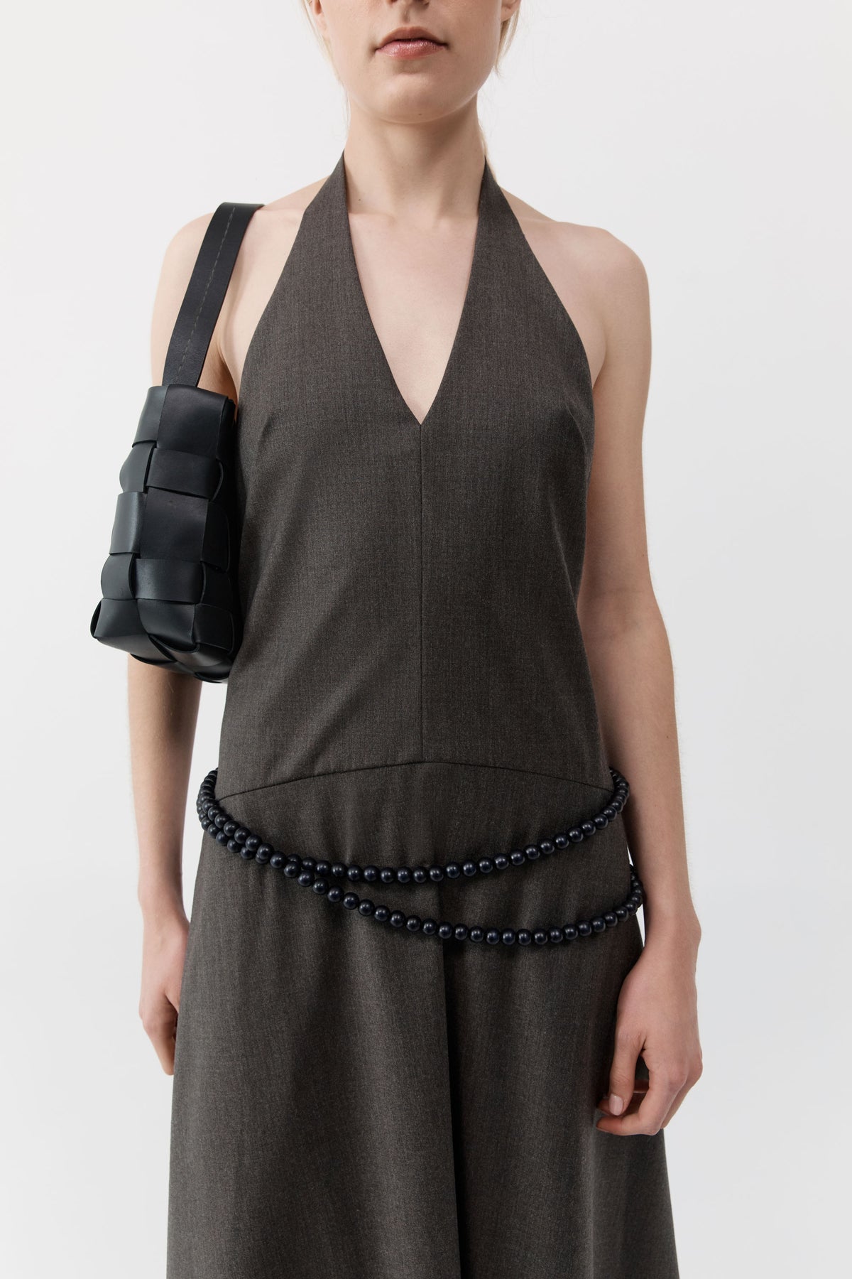 St Agni | New Woven Mini Tote - Black